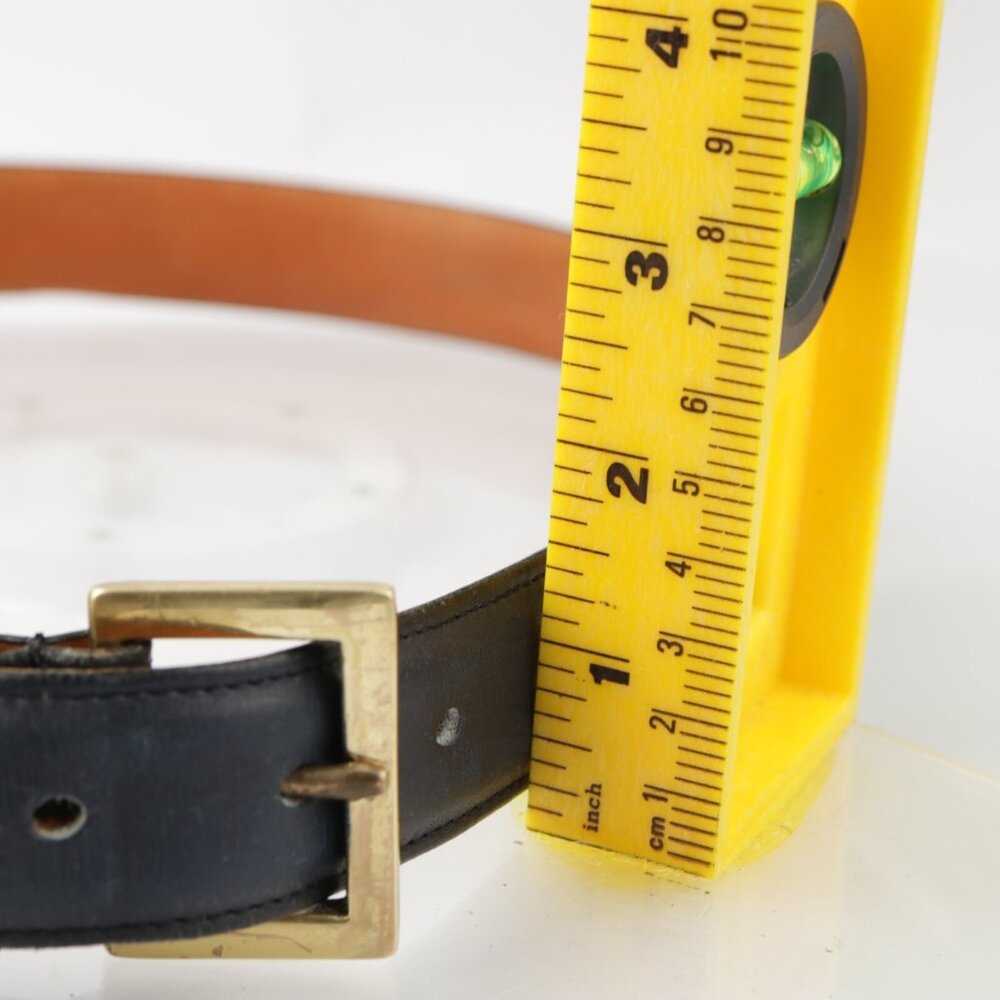 VTG Coach Mens Belt Size 36 Navy Blue Leather New York USA Gold Brass Buckle - Picture 5 of 14
